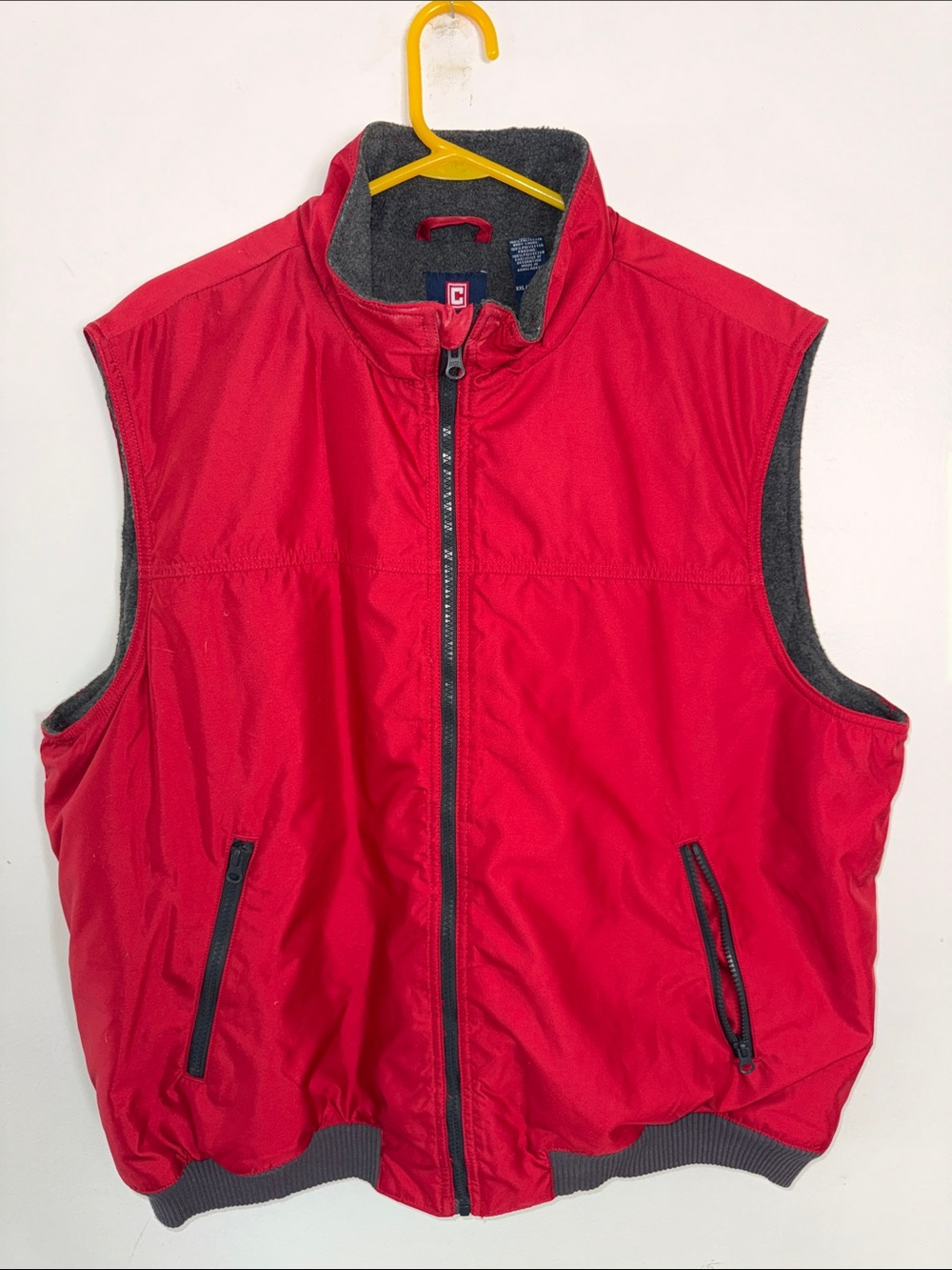 Chaps Red Fleece Lined Full Zip Vest XXL Est 1978 Gilet